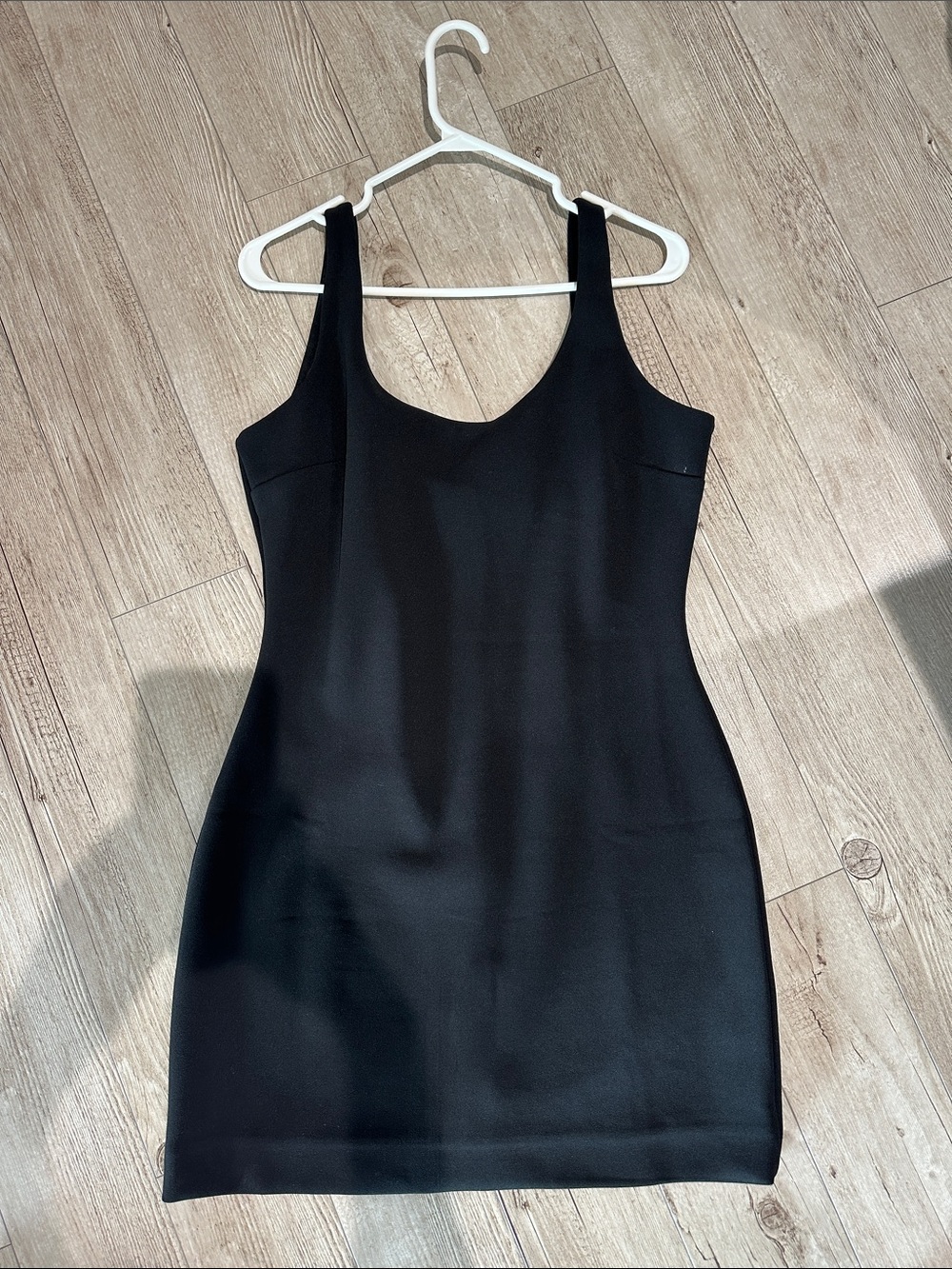 Babaton Black Scoop-Neck Mini Dress